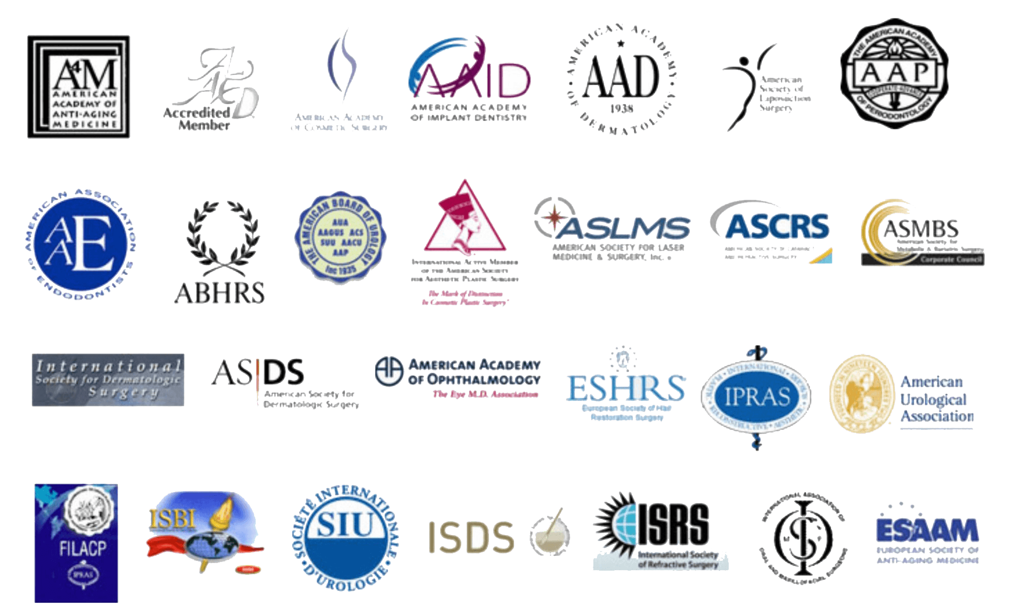 Logos for Drs certifications