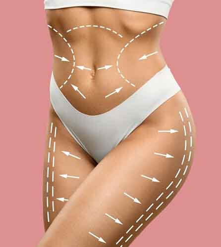 Silhouette picture of the lower body area